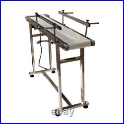 TECHTONGDA 53''x7.8 PVC Belt Conveyor with Double Guardrail Stainless Steel