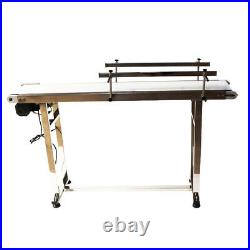 TECHTONGDA 53''x7.8 PVC Belt Conveyor with Double Guardrail Stainless Steel