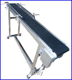 TECHTONGDA Conveyor Belts 59''x 7.8'' Powered Rubber PVC Belt Double Guardrail