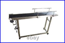 TECHTONGDA PVC Belt Conveyor with Double Guardrail 110V Stainless Steel