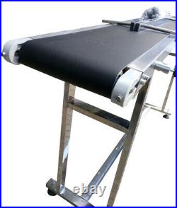 TECHTONGDA PVC Belt Conveyor with Double Guardrail 110V Stainless Steel