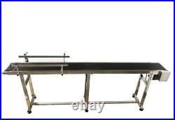 TECHTONGDA PVC Belt Conveyor with Double Guardrails 110V 82.6 Length 7.8Width
