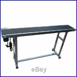 Top-grade 59 x 7.8 110V Conveyor Belt With Black PVC Belt 304 Stainless Steel