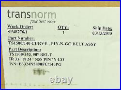Transnorm TS1500/140 90° Curve Conveyor Belt IR=33 N=24 Pin-N-Go Smooth Top