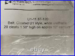 U1-11-87-120-H3/12 Incline Cleated Conveyor Belt White 11.850 x 19.961