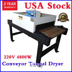 US 220V T-shirt Screen Printing Conveyor Tunnel Dryer 5.9ft. X 25.6 Belt 4800W