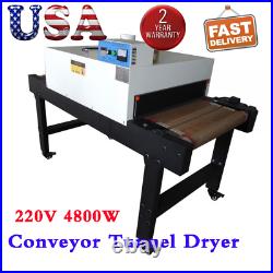 US Stock T-shirt Conveyor Tunnel Dryer 25.6x39 Belt 220V Screen Printing Dryer