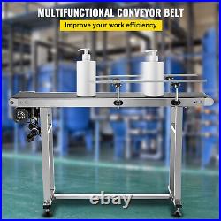 VEVOR Belt Conveyor PVC Conveyor Belt 47x7.8 In Motorized Conveyor with Guardrails