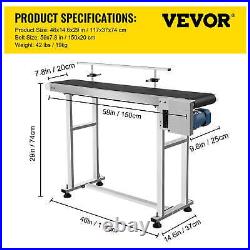 VEVOR PVC Belt Conveyor 59Inch Length Electric 7.8 Width 110V Adjustable