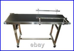 Vertical Belt Conveyor 59x15.7 110V Motor Aluminum Alloy Black PVC